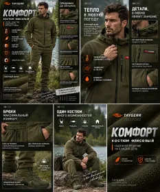 Костюм Комфорт (Флис/Хаки) Весна-Осень