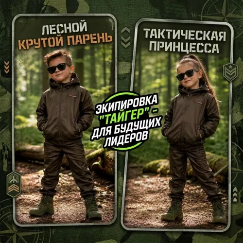 Костюм Кондор Мини (Дюспо-Флис/Хаки) Весна-Осень